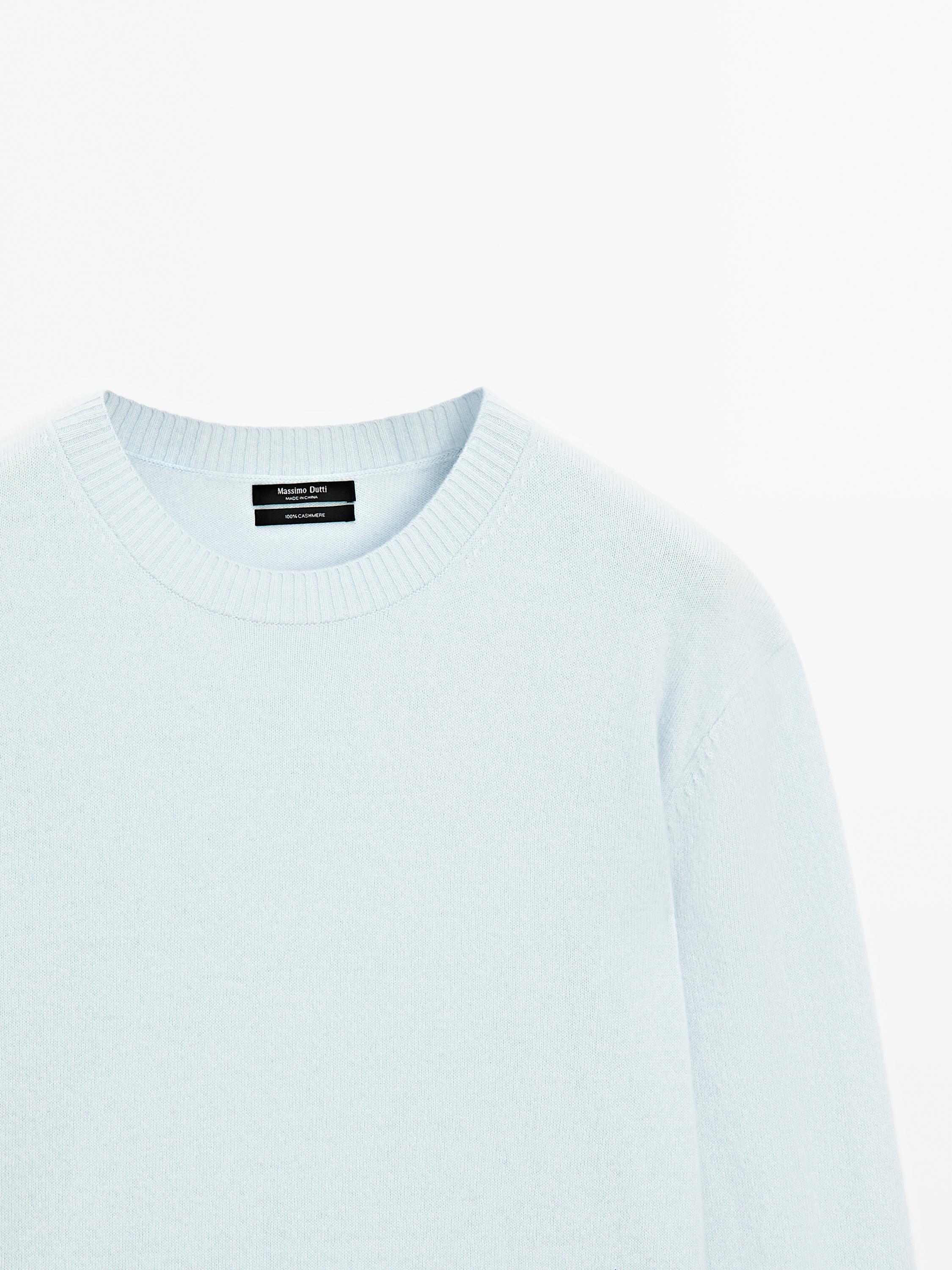 100% cashmere crew neck sweater