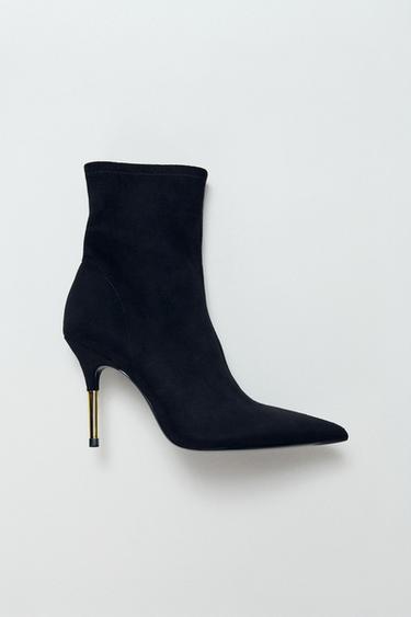 BOTÍN TACÓN METÁLICO - Negro de Zara