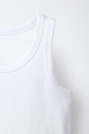 RIBBED RACERBACK T-SHIRT - White by Zara - Image 2