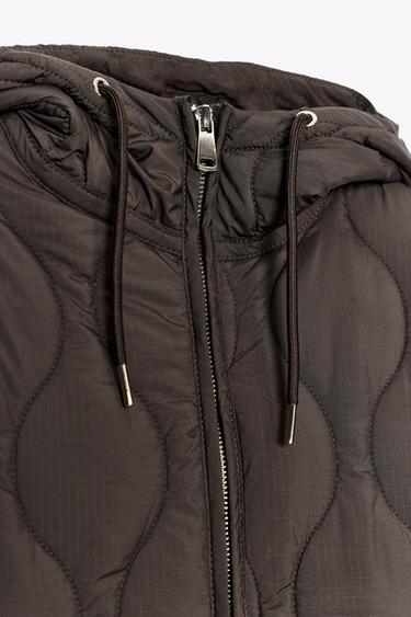 PADDED HOODIE JACKET WITH ADJUSTABLE WAIST - Light brown by Zara - Image 8
