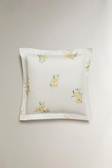 TAIE D’OREILLER SATIN MIMOSAS - Blanc cassé de Zara - Image 2