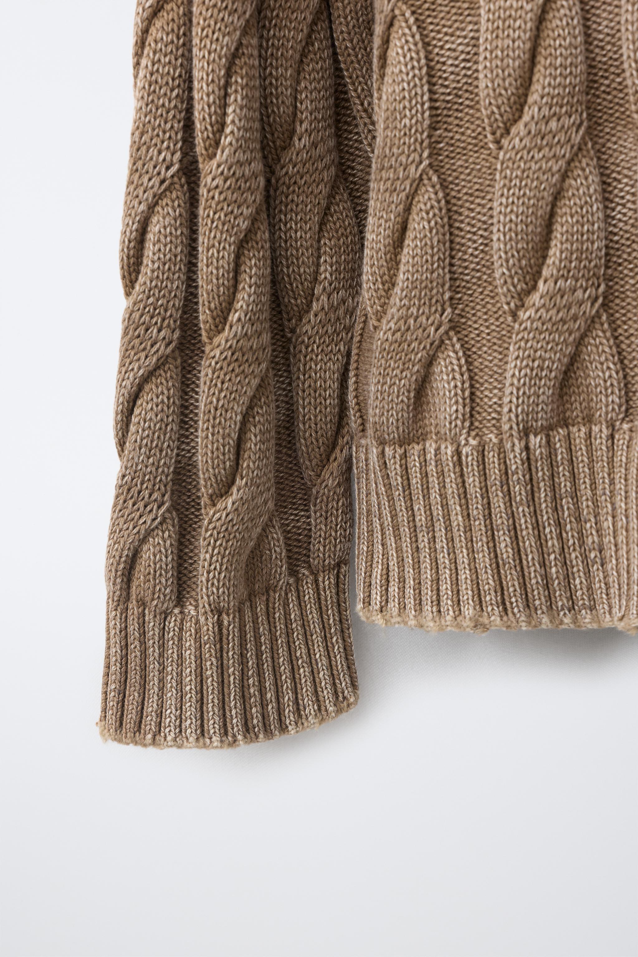 ACID WASH CABLE KNIT JUMPER