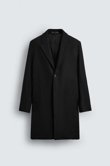Zara 100% WOOL COAT - Black
