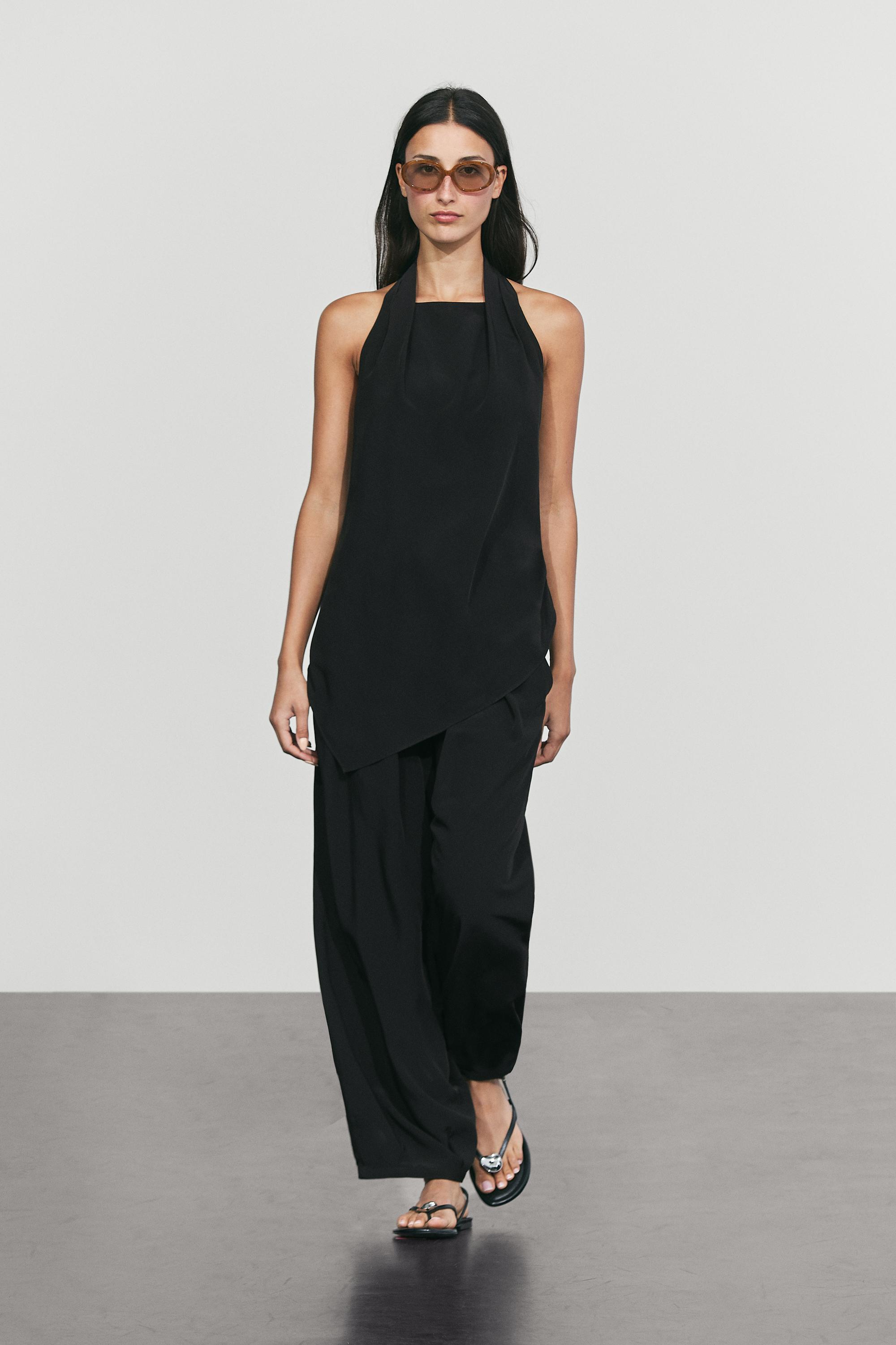 Flowing open-back top