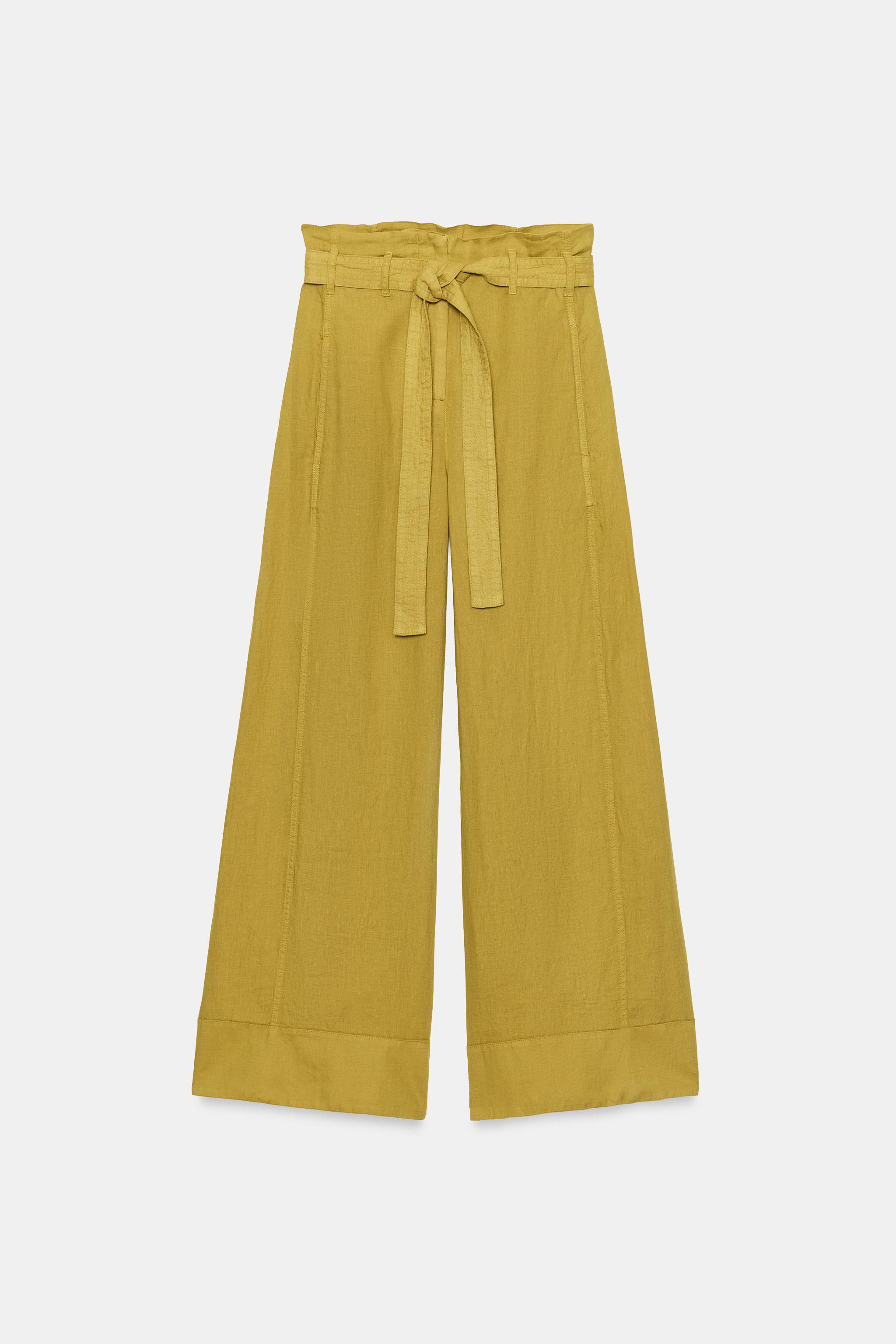 Женские брюки Zara ZW COLLECTION 100% LINEN PANTS — фото 8