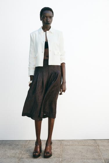 RUSTIC BLAZER WITH PADDED SHOULDERS - White by Zara - Image 0