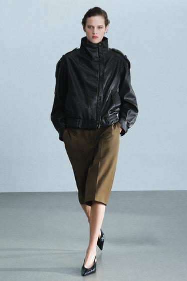 ZW COLLECTION WOOL BLEND BERMUDA SHORTS — Khaki 2