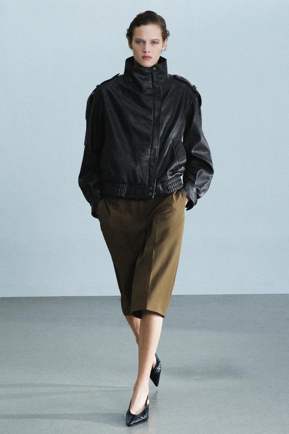 Zara BERMUDE OD VUNE ZW COLLECTION – Kaki – Slika 0