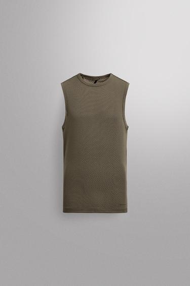 Zara GRAVEL FIRST LAYER TANK TOP - Taupe gray
