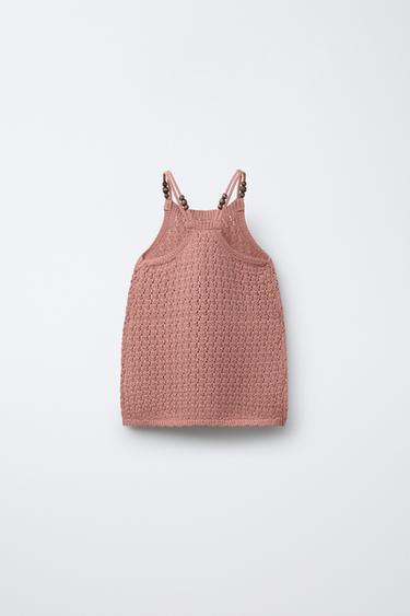 BEADED KNIT DRESS - Pink by Zara - Image 1