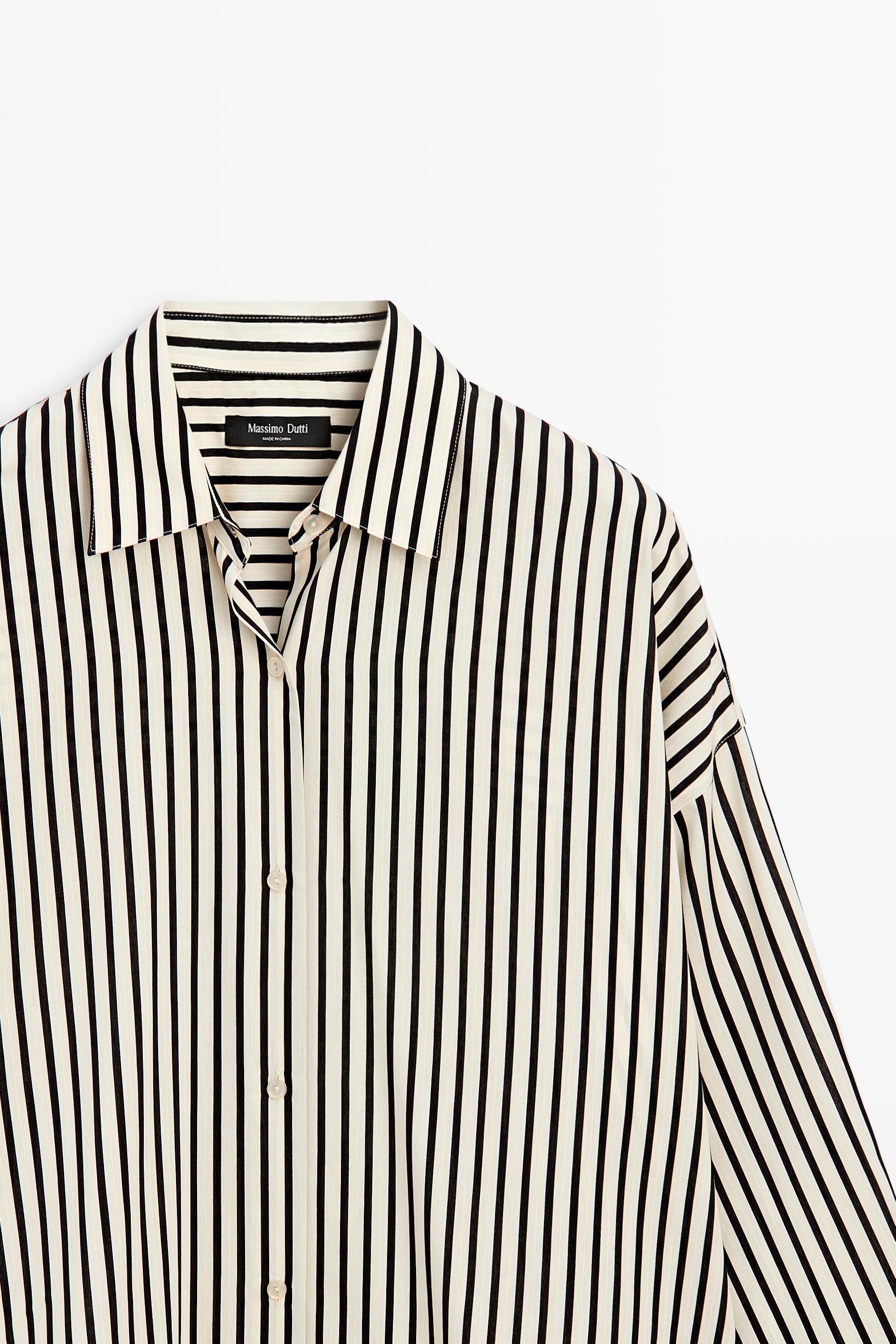 Flowing striped shirt — White