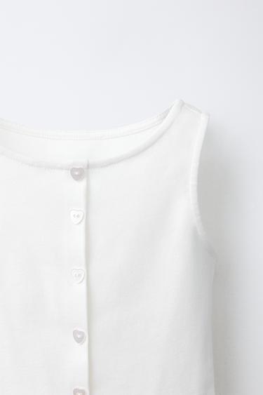T-SHIRT BOUTONS - Blanc de Zara - Image 2