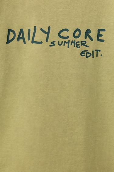 SLOGAN T-SHIRT - washed green by Zara - Image 2
