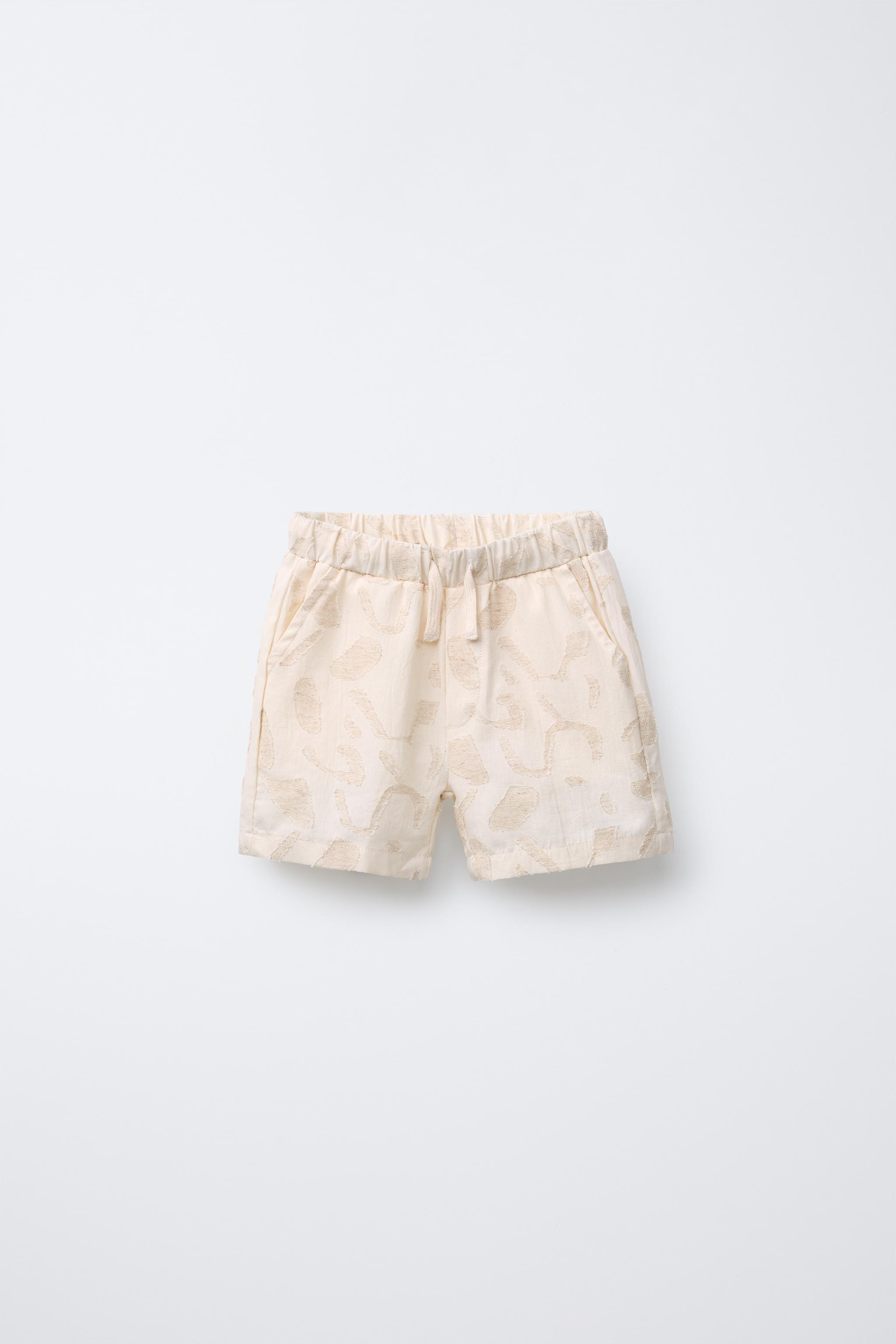 リネン混 パッチ付きバミューダパンツ - エクリュ | ZARA Japan