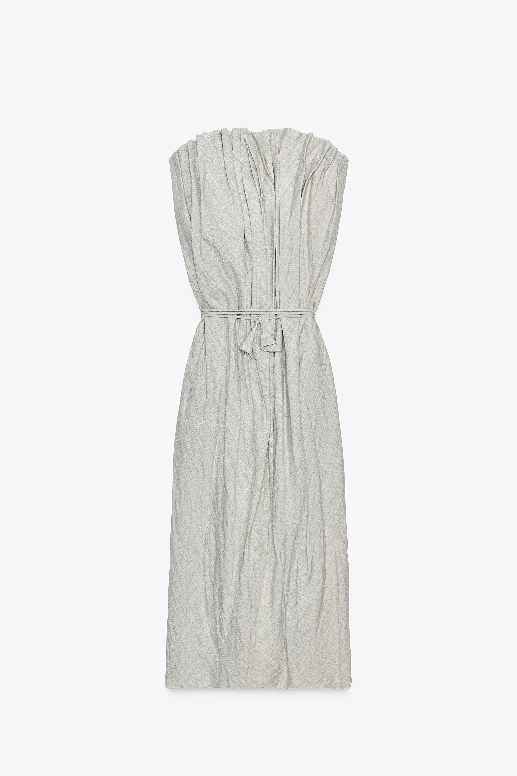 【ZARA】ZW COLLECTION リネンブレンド ワンピース 3013/048/712 ZARA】ZW COLLECTION リネンブレンド ワンピース 3013/048/712
