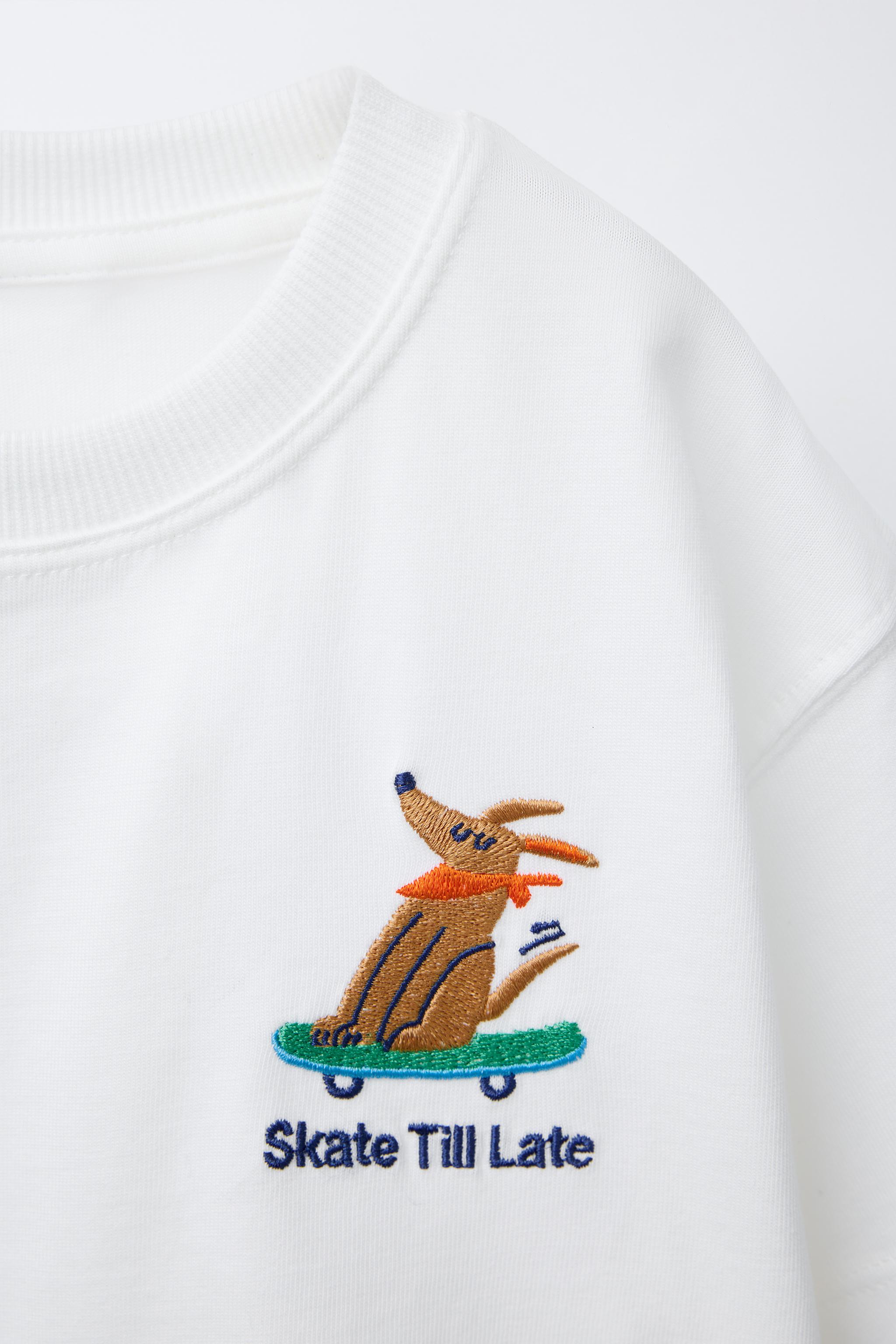 ANIMAL EMBROIDERY T-SHIRT - Blue / Green | ZARA United States