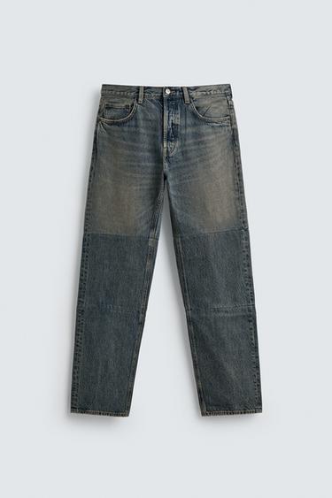 STRAIGHT FIT JEANS WITH SEAMS - Blue by Zara