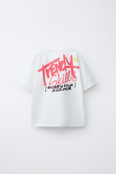 T-SHIRT IMPRIMÉ GRAFFITI - Blanc de Zara - Image 1