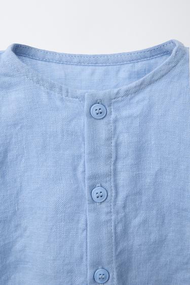 CHEMISE 100 % LIN - Bleu moyen de Zara - Image 2