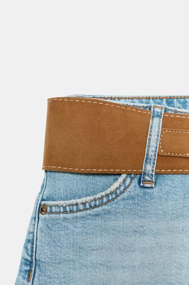SHORT Z1975 EN DENIM À CEINTURE - Bleu moyen de Zara - Image 9
