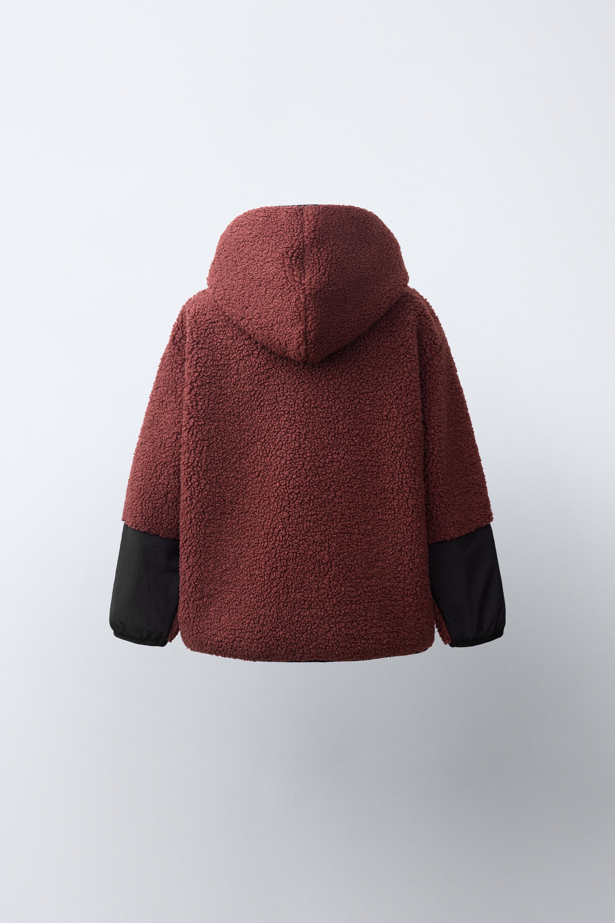 フェイクシープスキン フードジャケット - レディッシュ | ZARA Japan
