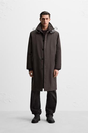 PARKA WITH DETACHABLE TRIM - Dark brown by Zara - Image 0