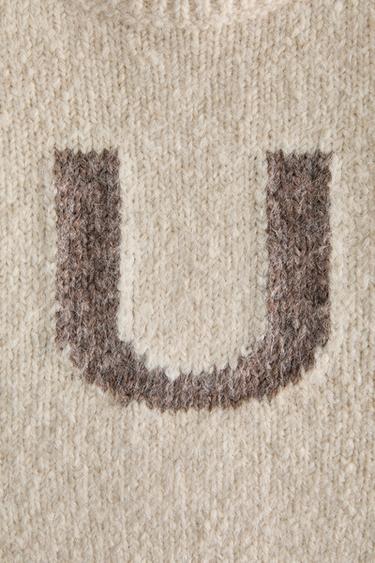 PULL ENFANT LETTRE U - Blanc cassé de Zara - Image 3