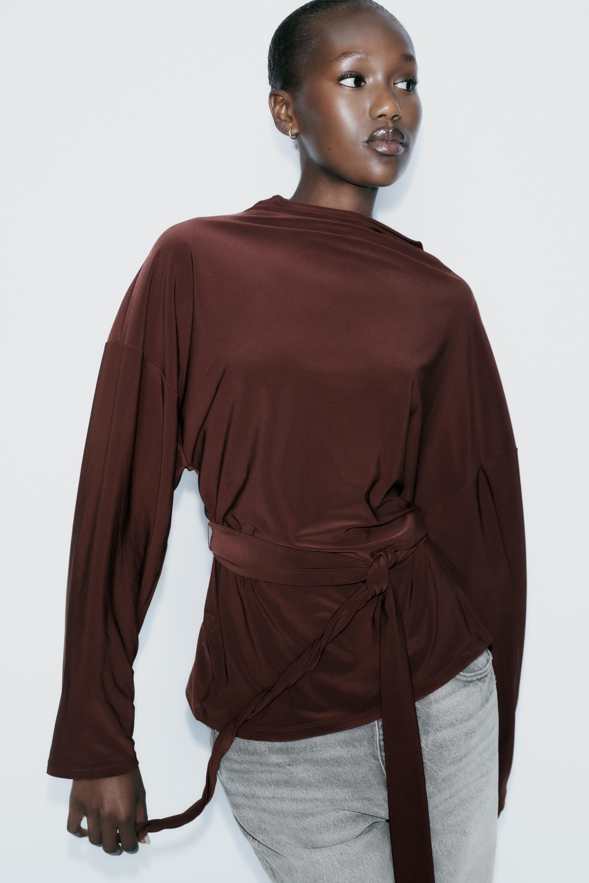 zara belted top