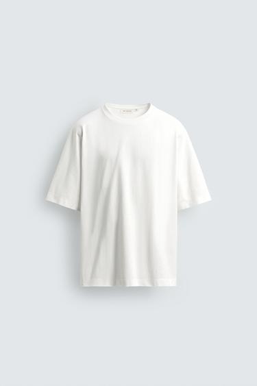 БОКСИ ТЕНИСКА ОТ ПЛЪТЕН ПАМУК - Мръснобял от Zara