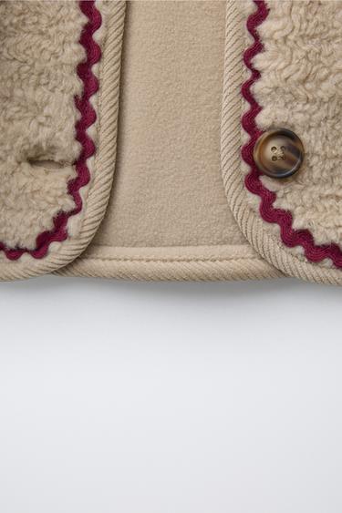 VESTE EFFET MOUTON ONDULINE DOUBLURE POLAIRE - Beige clair de Zara - Image 6