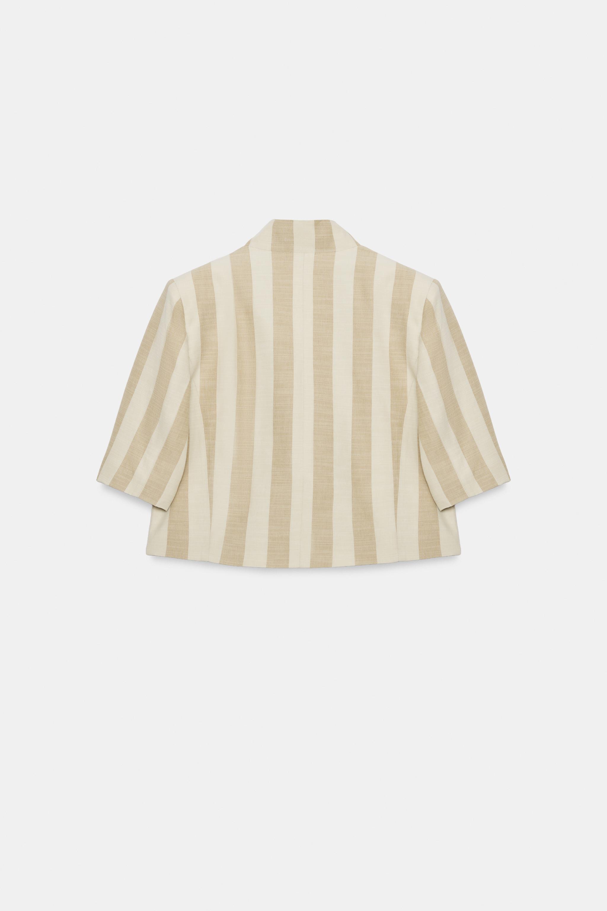 ZW COLLECTION ショートスリーブ クロップドブレザー - エクリュ