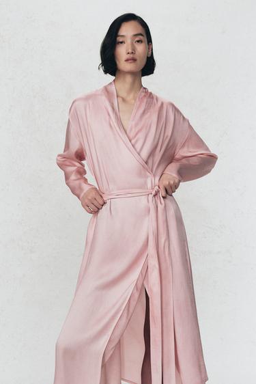 ROBE SATINÉE CEINTURE SOSHIOTSUKI X ZARA - Rose de Zara - Image 3