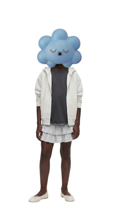 FALDA RAYAS VOLANTES - Gris vigoré de Zara