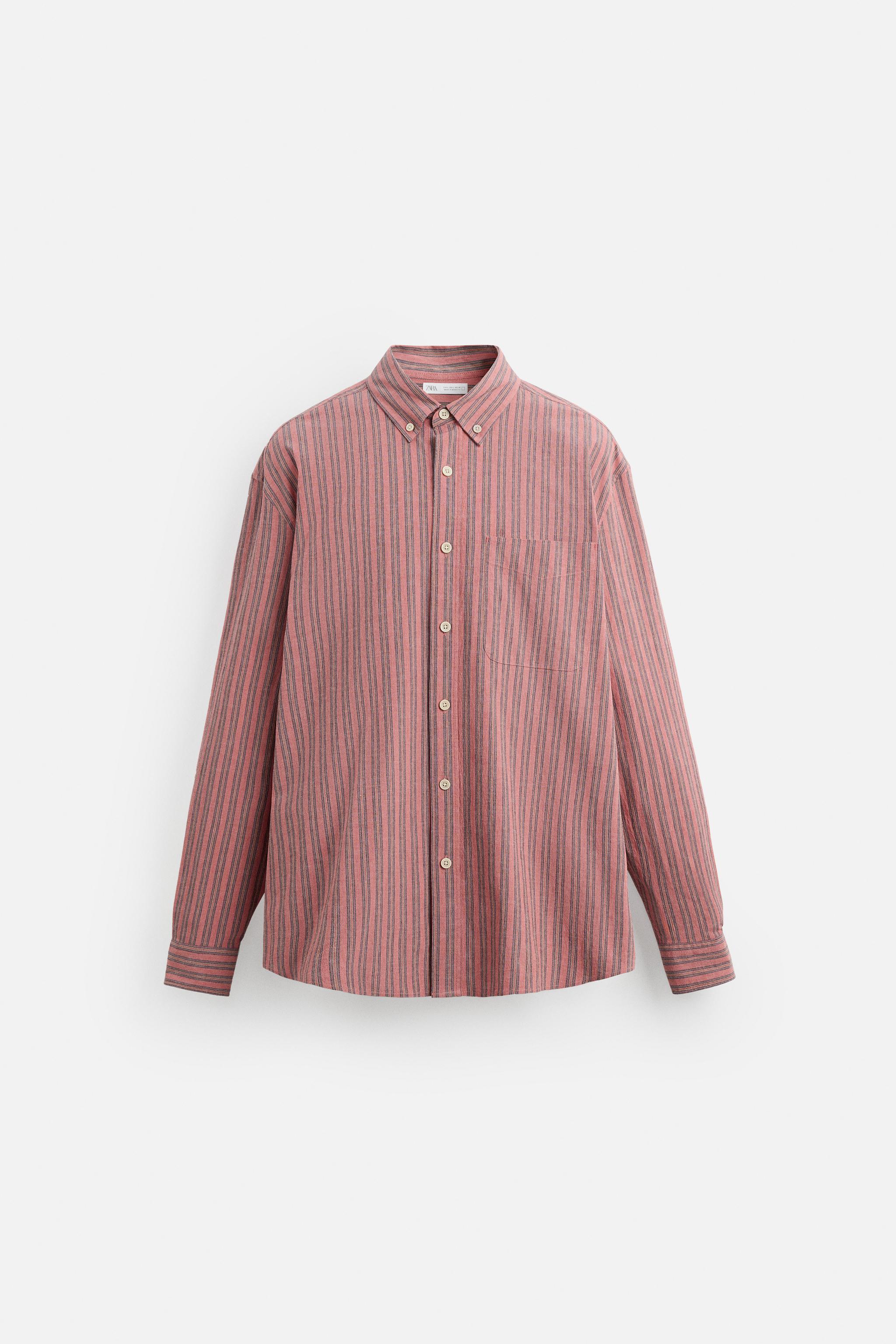 STRIPED POCKET SHIRT - Pink | ZARA United States