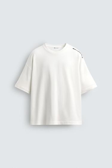 Zara ABSTRACT PRINT T-SHIRT - White