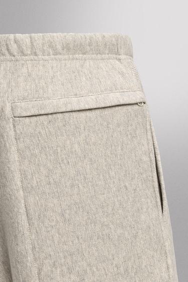 COTTON JOGGER BERMUDA SHORTS - Grey marl by Zara - Image 3
