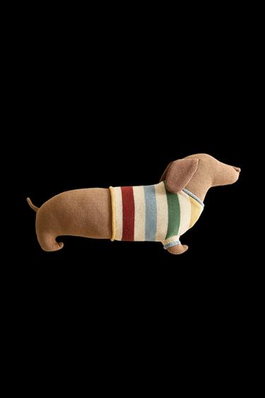 CHILDREN'S KNIT DOG CUSHION - Multicoloured by Zara