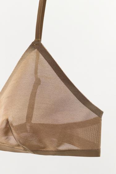 BRALETTE TRIANGULAIRE AVEC POLYAMIDE - rose poudré de Zara - Image 6