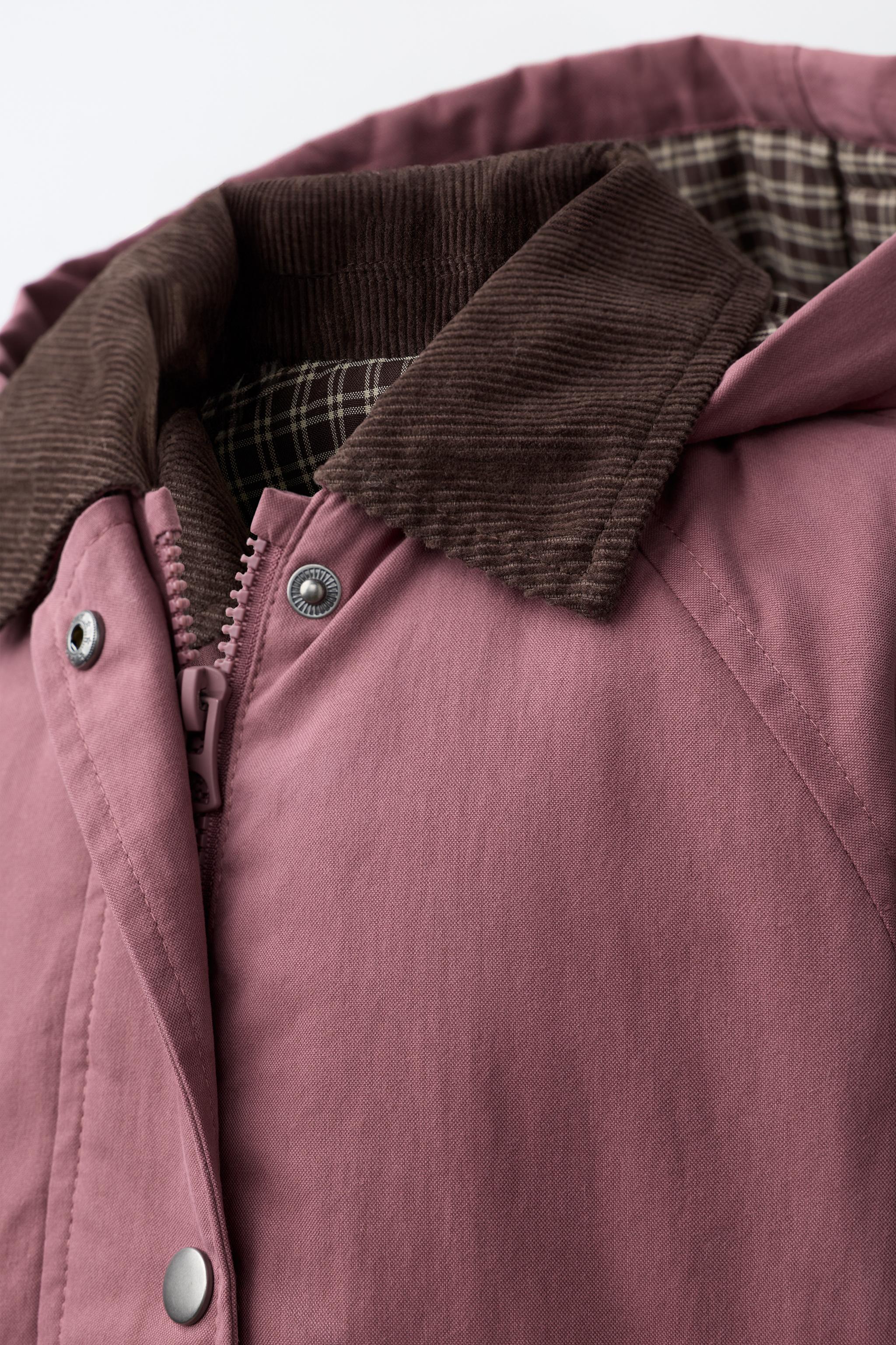 QUILTED PARKA WITH CONTRAST COLLAR