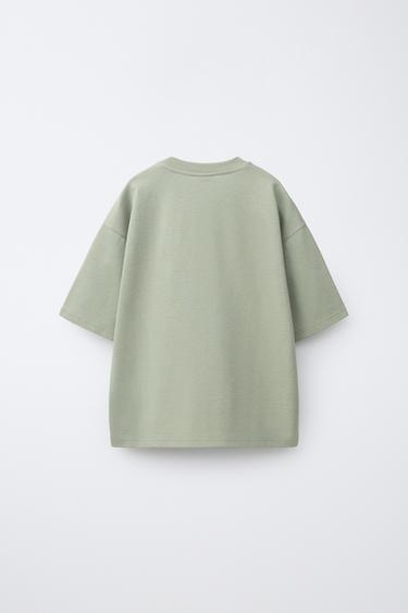 T-SHIRT UNI INTERLOCK - Gris taupe de Zara - Image 1