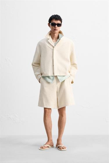 TEXTURED OVERSHIRT - Beige by Zara