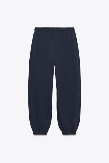 Zara TEXT JOGGER PANTS - Blue