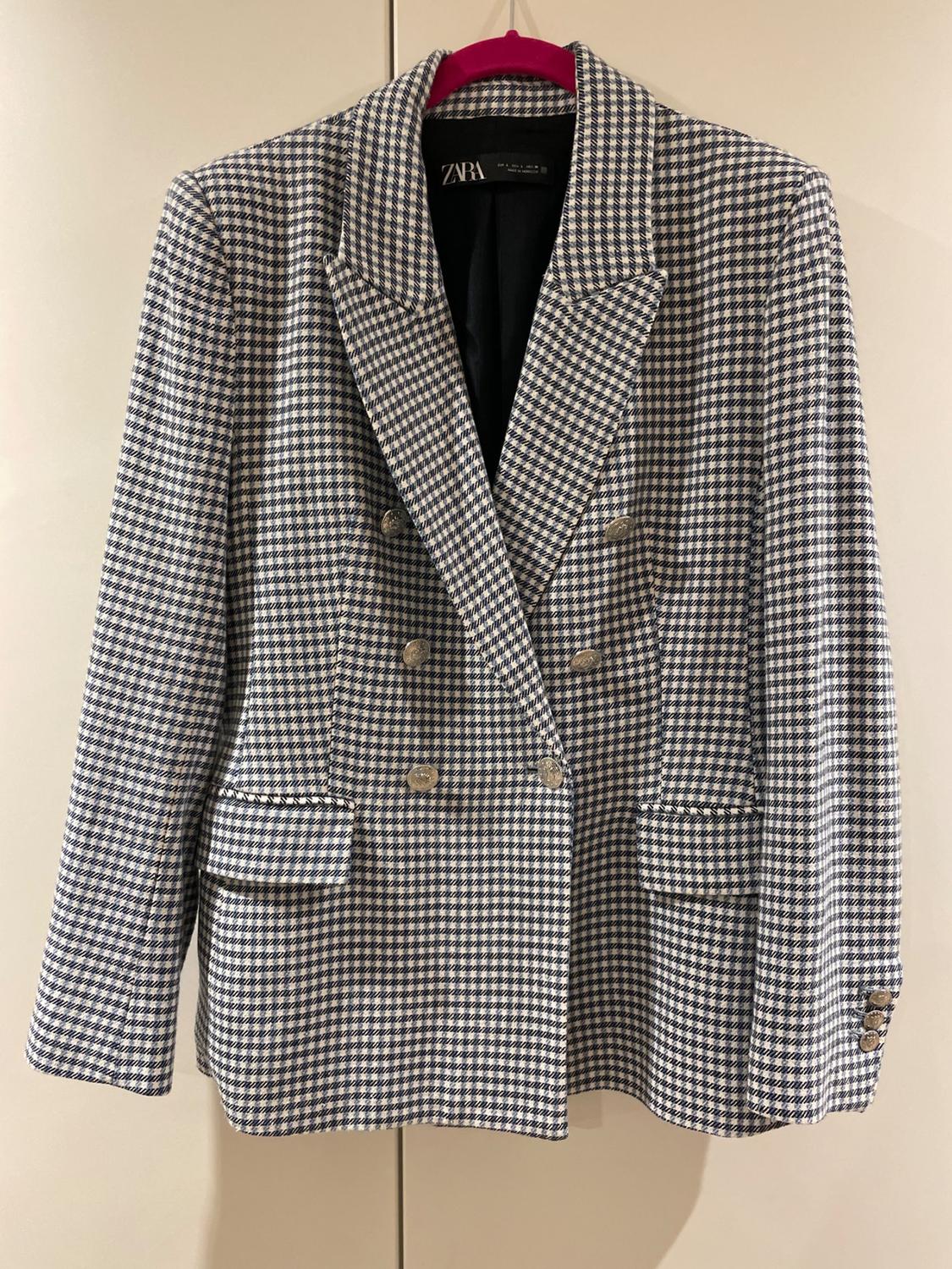 HOUNDSTOOTH DOUBLE-BREASTED BLAZER