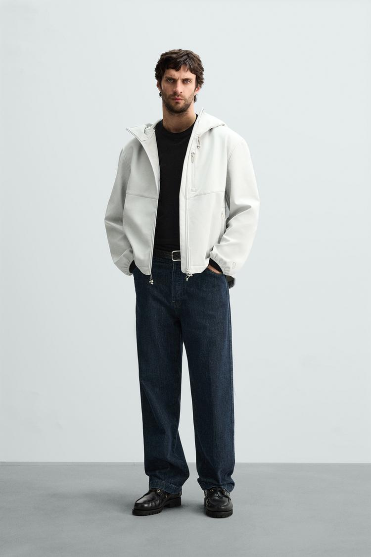 JAQUETA TÉCNICA COMBINADA COM CAPUZ Branco-marfim ZARA Brasil