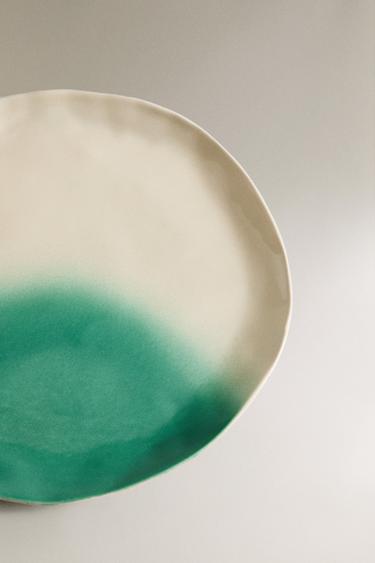 ASSIETTE À DESSERT GRÈS DÉGRADÉ X COLLAGERIE - Vert / Écru de Zara - Image 2