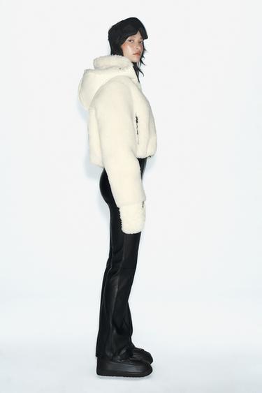 100% LEATHER FLARED TROUSERS - Black by Zara - Image 1