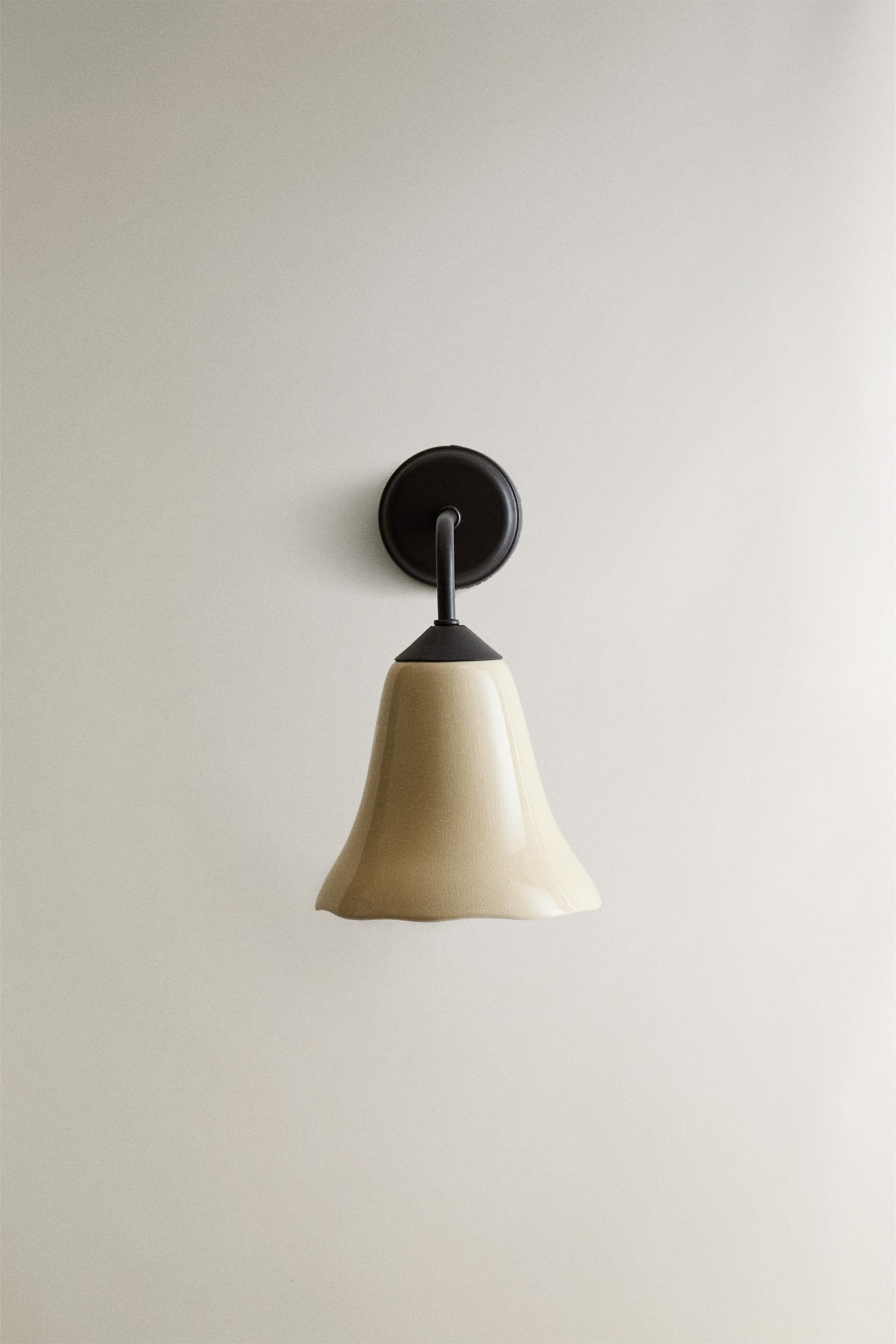 LAMPE | APPLIQUE MURALE MÉTAL TULIPE CÉRAMIQUE