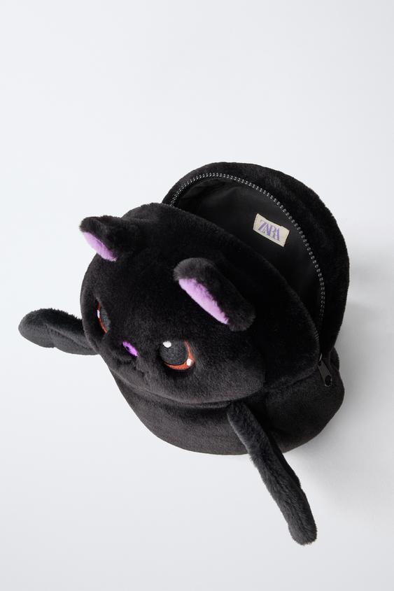 SAC À DOS CHAUVE-SOURIS EFFET FOURRURE - Bleu de Zara - Image 3