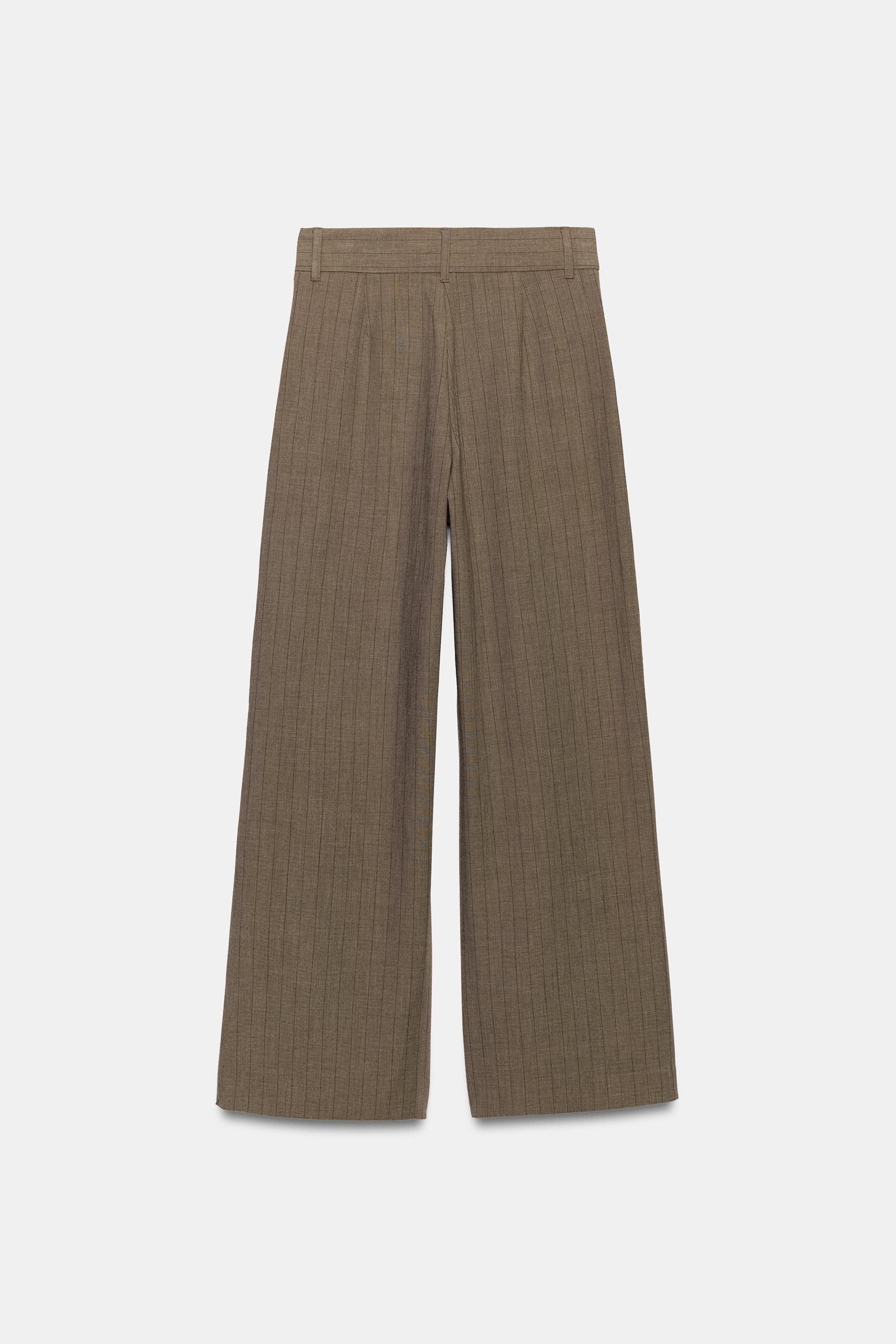 PINSTRIPE PLEATED PANTS
