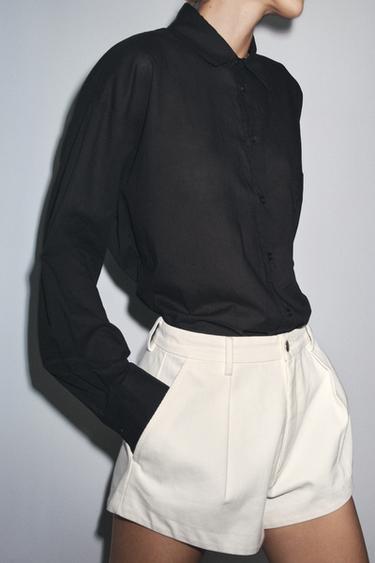 ZW COLLECTION DARTED SHORTS - Ecru by Zara